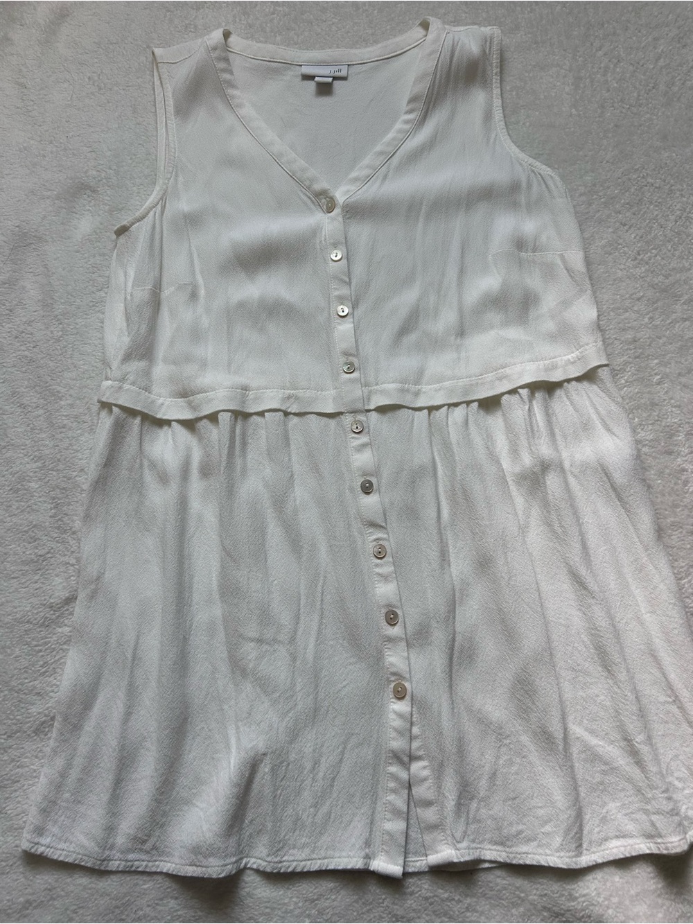 J. Jill Women’s White 100% Rayon Mini Dress Size Extra Small - Picture 10 of 12